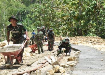 TMMD ke-110 Taklukkan Sulitnya Kondisi Alam Desa Widoro