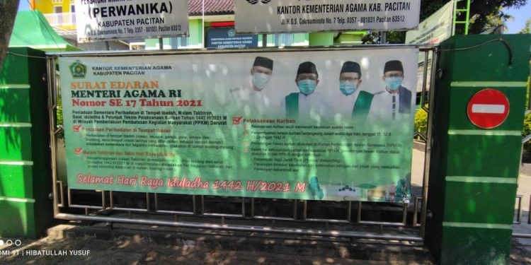 Masa PPKM Level 4, Kemenag Pacitan Gencarkan Sosialisasi Prokes