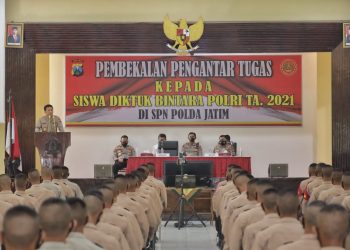Kapolda Jatim Beri Pembekalan Siswa Diktuk Bintara Polri dan Dikmaba TNI AD di SPN Mojokerto