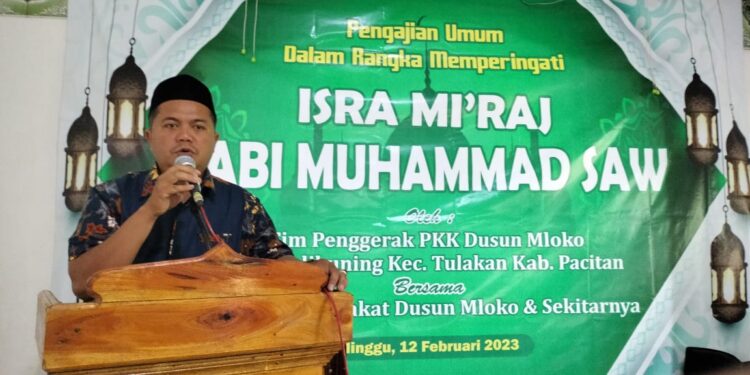 Apresiasi Peringatan Isra Mi’raj di Dusun Mloko, Mas Agung Ajak Warga Mencontoh Nabi Muhammad SAW
