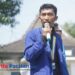 Ketua PMII Pacitan, Al Ahmadi saat berorasi di Halaman Disparbudpora Pacitan, Jumat 13 Desember. (Foto: PMII for Beritapacitan)