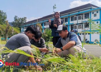 Tanam Pohon Trembesi Bareng DLH, PMII Pacitan Ajak Anggota Lawan Kekeringan