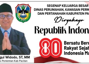 Selamat HUT Ke 80 RI, oleh Perkimtan Pacitan