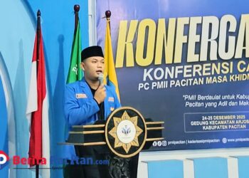 Ketua Umum PC PMII Pacitan Sunadi, menegaskan peran sebagai agent of change, menjaga independensi, dan siap mengawal kebijakan publik agar tetap berpihak pada rakyat menyongsong 2026. (Foto : Sunardi Berita Pacitan)