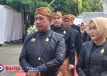 Ketua DPRD Pacitan Arif Setia Budi saat menyampaikan harapan di momen hari jadi Pacitan, Kamis, 19 Februari 2026. (Foto: Sunardi Berita Pacitan)