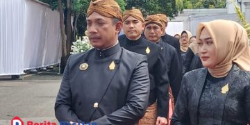 Ketua DPRD Pacitan Arif Setia Budi saat menyampaikan harapan di momen hari jadi Pacitan, Kamis, 19 Februari 2026. (Foto: Sunardi Berita Pacitan)