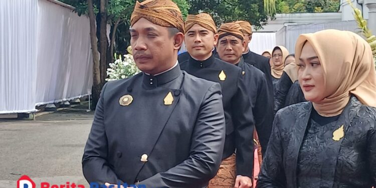 Ketua DPRD Pacitan Arif Setia Budi saat menyampaikan harapan di momen hari jadi Pacitan, Kamis, 19 Februari 2026. (Foto: Sunardi Berita Pacitan)