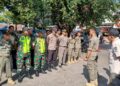 Satpol PP Kabupaten Pacitan saat apel untuk melakukan penegakan ketertiban umum dan pelanggaran Perda di Pacitan, Jumat, 22 Mei 2026.